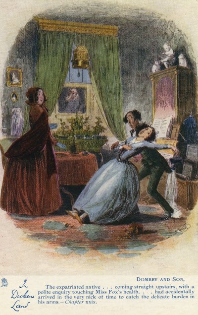 En la tierra de Dickens - Postal de Dombey e hijo, c.1907 de Hablot Knight Browne