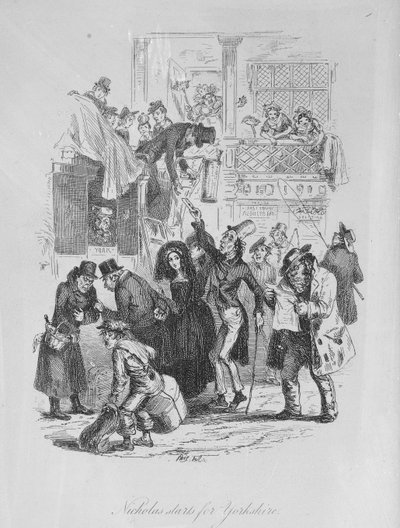 Nicholas parte hacia Yorkshire, ilustración de 