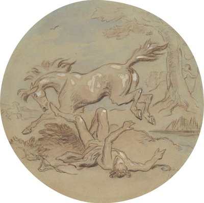 Uno de los dieciocho diseños para una serie de láminas que ilustran Venus y Adonis de Hablot Knight Browne