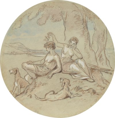 Uno de los dieciocho diseños para una serie de láminas que ilustran Venus y Adonis de Hablot Knight Browne