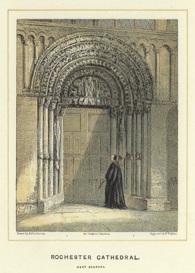 Catedral de Rochester, puerta oeste de Hablot Knight Browne