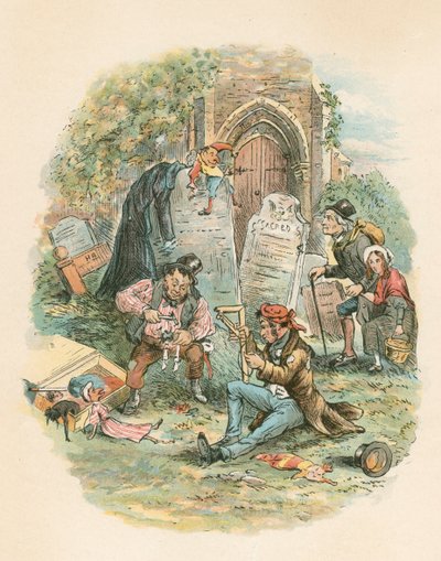 Escena de La tienda de antigüedades de Charles Dickens, 1841 de Hablot Knight Browne
