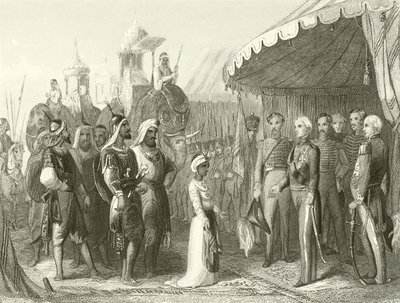 Sumisión del Maharajá Dhuleep Singh a Sir Henry Hardinge de Hablot Knight Browne