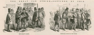 La gran huelga de taxis - bocetos de Phiz de Hablot Knight Browne