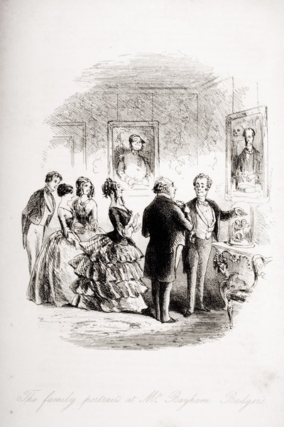 Los retratos familiares en la casa del Sr. Bayham Badger, ilustración de 