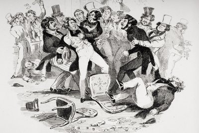 La última pelea entre Sir Mulberry y su alumno, ilustración de 