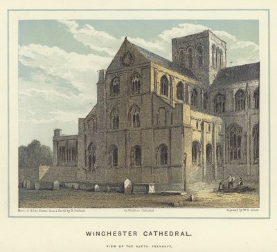 Catedral de Winchester, vista del transepto norte de Hablot Knight Browne