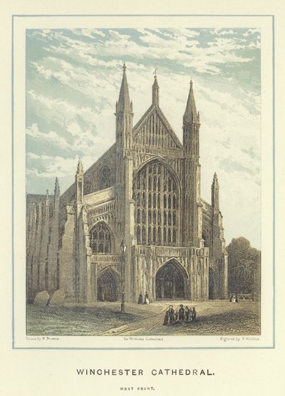 Catedral de Winchester, fachada oeste de Hablot Knight Browne