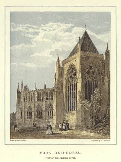 Catedral de York, vista de la sala capitular de Hablot Knight Browne