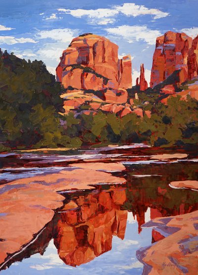 Reflection, Sedona, c.2024 (óleo sobre tabla) de Hadley Rampton