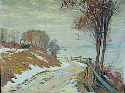 Camino a través de un paisaje nevado de Hal Robinson
