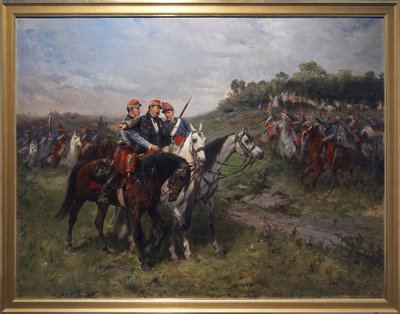 El general Jean Auguste Margueritte herido de muerte en Floing, finales del siglo XIX (óleo sobre lienzo) de Hales Alexander Walker