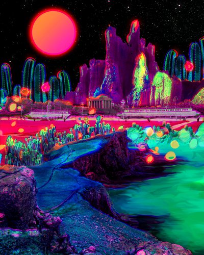 Paisaje surrealista y vibrante de Halit Benli