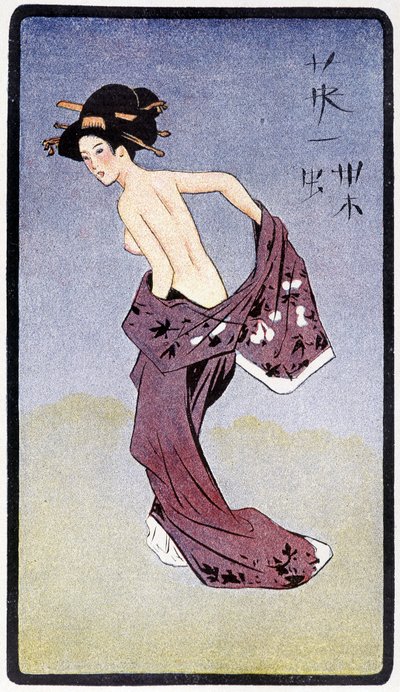 Joven japonés despojado - en “Muñeca japonesa” de Félicien Champsaur, ill. Hanafusa Itcho, París de Hanabusa Itcho