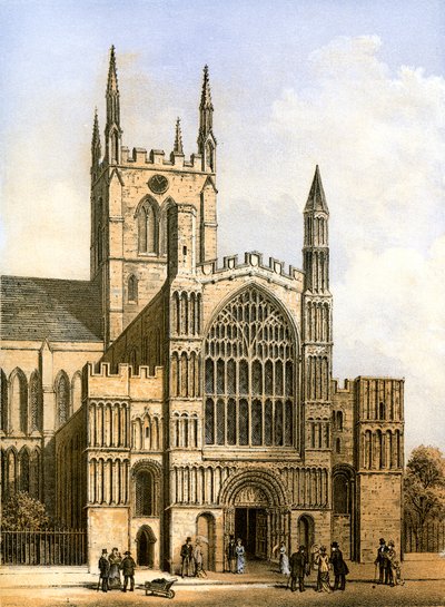 Catedral de Rochester, Kent, c1870 de Hanhart