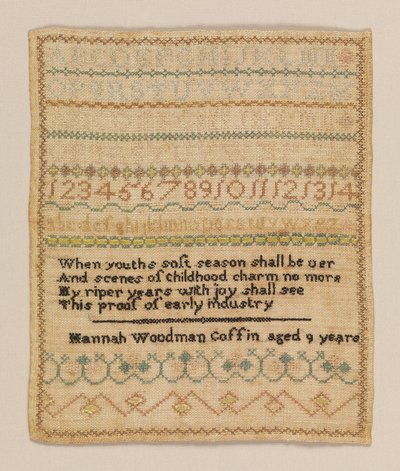 Muestrario de Hannah Woodman Coffin