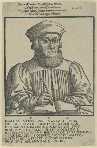 Ioannes Aventinus - dedicatoria Annalium Boiorum de Hanns Lautensack