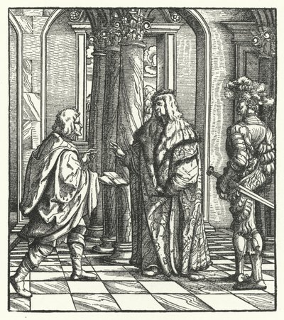 El archiduque Maximiliano de Austria recibiendo el acuerdo de María de Borgoña a su propuesta de matrimonio de Hans (after) Burgkmair
