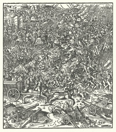Batalla de Guinegate, Francia, 7 de agosto de 1479 (grabado) de Hans (after) Burgkmair
