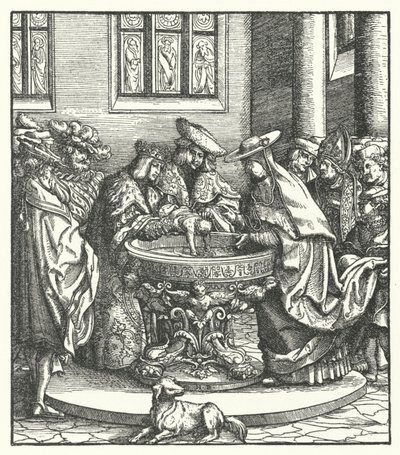 El bautismo del Archiduque Maximiliano de Austria de Hans (after) Burgkmair