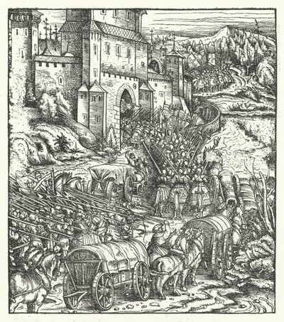 La captura de la ciudad de Tongeren de Hans (after) Burgkmair