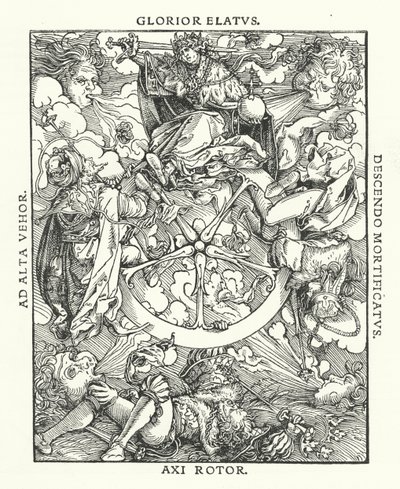 Grabado de De Remediis Utriusque Fortunae (Remedios para la Fortuna Buena y Mala) de Petrarca de Hans (after) Burgkmair