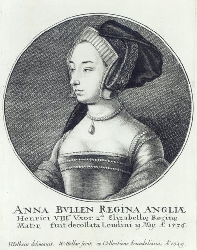 Ana Bolena, grabada por Wenceslao Hollar de Hans (after) Holbein the Younger