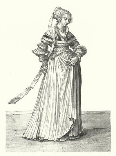 Traje de una mujer de Basilea de Hans (after) Holbein the Younger