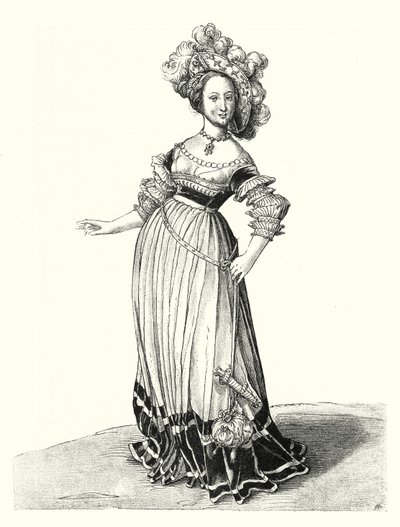 Traje de una mujer de Basilea de Hans (after) Holbein the Younger