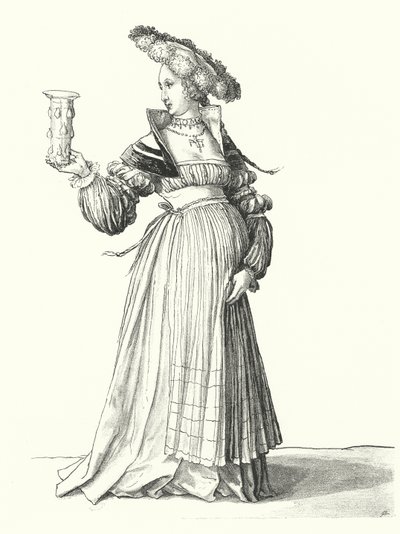 Traje de una mujer de Basilea de Hans (after) Holbein the Younger