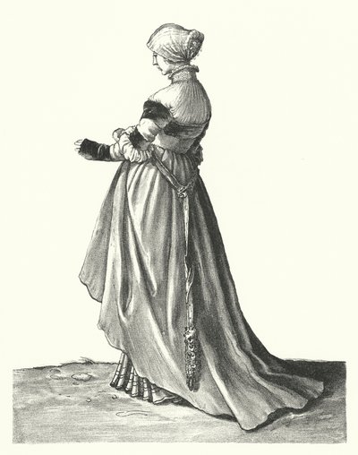Traje de una mujer de Basilea de Hans (after) Holbein the Younger