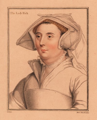 Elizabeth Jenkes, Lady Rich, esposa de Sir Richard Rich.,1812 (grabado) de Hans (after) Holbein the Younger