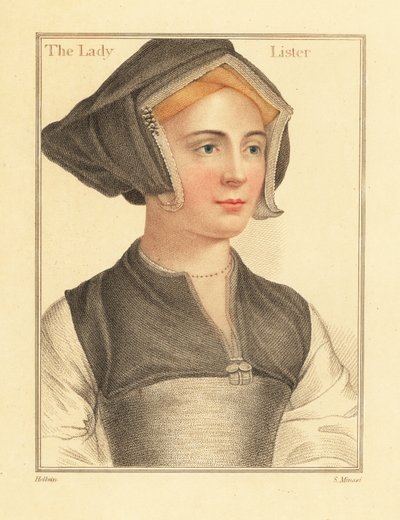 Isabel Shirley, esposa del Presidente del Tribunal Supremo inglés Sir Richard Lyster,1812 (grabado) de Hans (after) Holbein the Younger