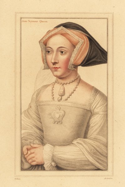 Jane Seymour, reina de Inglaterra, tercera esposa del rey Enrique VIII, ,1812 (grabado) de Hans (after) Holbein the Younger