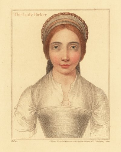 Lady Parker, esposa de Sir Henry Parker.,1812 (grabado) de Hans (after) Holbein the Younger