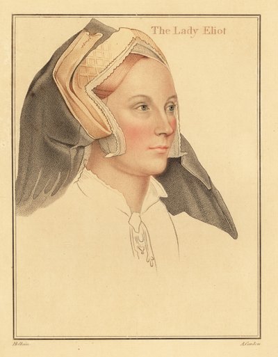 Margaret, Lady Elyot, fallecida en 1569. ,1812 (grabado) de Hans (after) Holbein the Younger