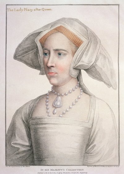 María Tudor (1516-58) grabado por Francesco Bartolozzi (1727-1815) de Hans (after) Holbein the Younger