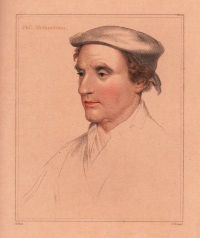 Philip Melanchton u hombre no identificado.,1812 (grabado) de Hans (after) Holbein the Younger