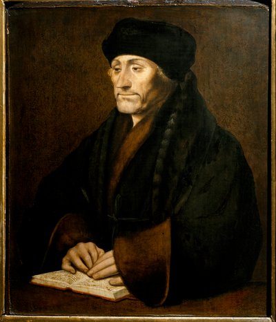 Retrato de Didier Erasme (Erasmo de Rotterdam) (1469 - 1536), humanista neerlandés de Hans (after) Holbein the Younger