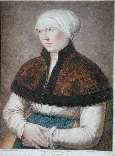 Retrato de la esposa de Holbein, grabado por Francesco Bartolozzi (1727-1815) 1796 de Hans (after) Holbein the Younger