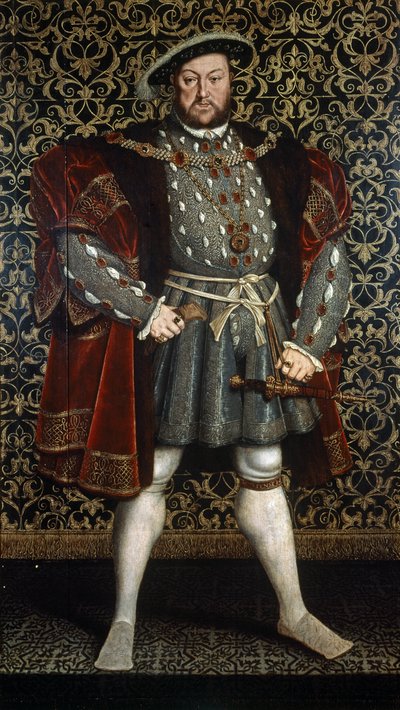 Retrato del Rey Enrique VIII, después de 1557 de Hans (after) Holbein the Younger