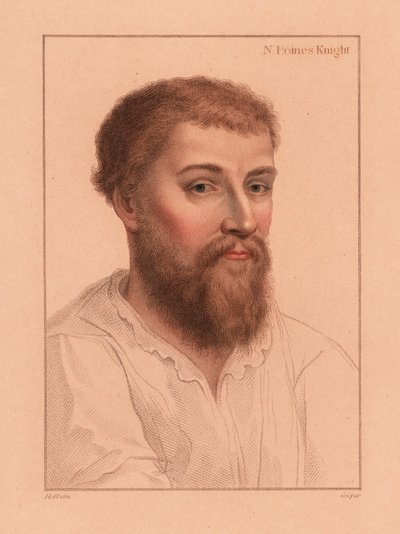 Sir Nicholas Poyntz (1510-1556), cortesano inglés.,1812 (grabado) de Hans (after) Holbein the Younger