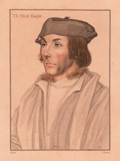 Sir Thomas Elyot, diplomático y erudito inglés.,1812 (grabado) de Hans (after) Holbein the Younger