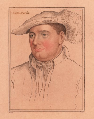 Sir Thomas Parry, Contralor de la Casa de Isabel I.,1812 (grabado) de Hans (after) Holbein the Younger