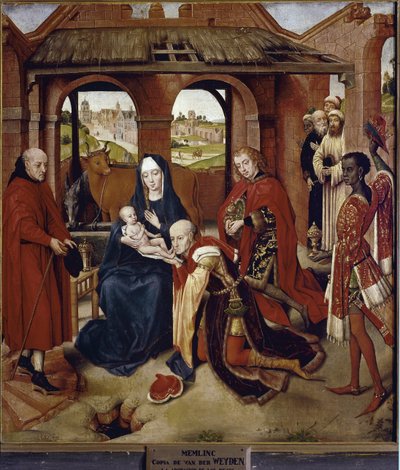 Adoración de los Magos, Panel central del Políptico de Loo de Hans (attr.to) Memling