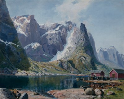 Northlandfjord c.1890 (óleo sobre lienzo) de Hans Andreas Dahl