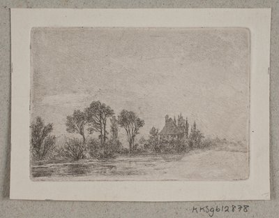 Paisaje con árboles junto a un río de Hans Anton Thiele