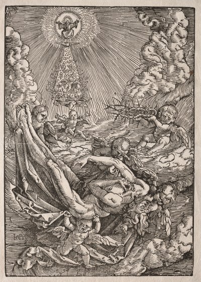 Cristo llevado al cielo por ángeles, c. 1515-1517 de Hans Baldung