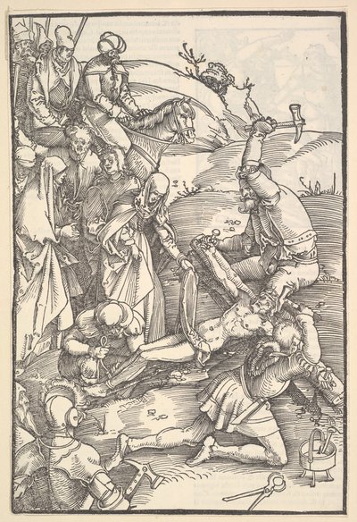 Cristo clavado en la cruz, reverso: Cristo clavado en la cruz, de Speculum Passionis Dom..., 1507 de Hans Baldung