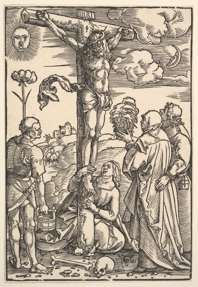 Cristo en la Cruz con la Virgen y los Santos Longinos, María Magdalena y Juan, 1505 de Hans Baldung